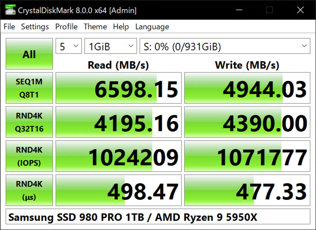 Screenshot 1 của CrystalDiskMark