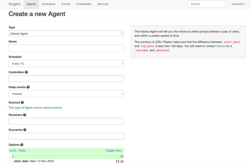 Screenshot 4 của Huginn