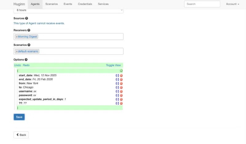 Screenshot 5 của Huginn