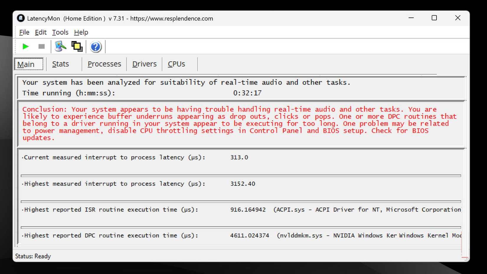 Screenshot 1 của LatencyMon
