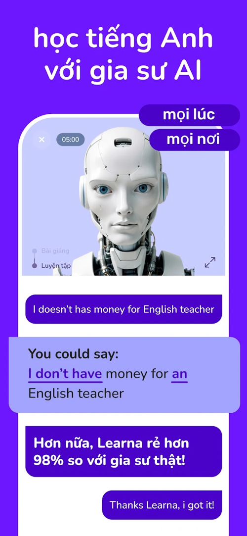 Screenshot 1 của Learna AI: Học Tiếng Anh