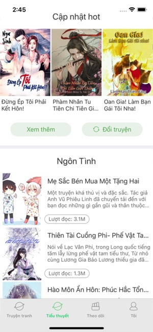 Screenshot 2 của Mê đọc truyện