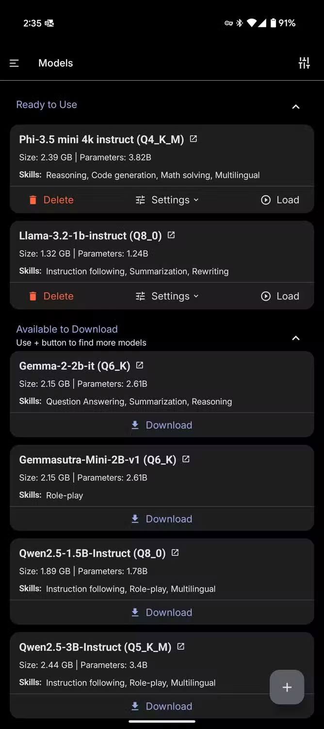 Screenshot 1 của PocketPal AI