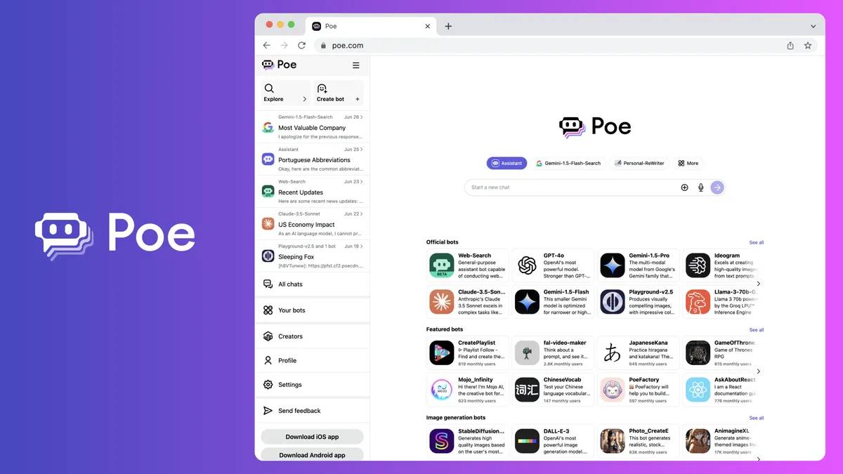 Screenshot 1 của Poe AI